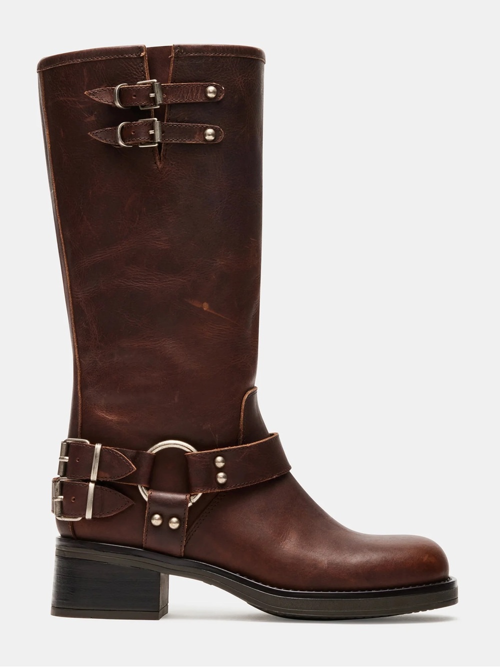 Steve Madden Astor Knee High Boots Brown Leather